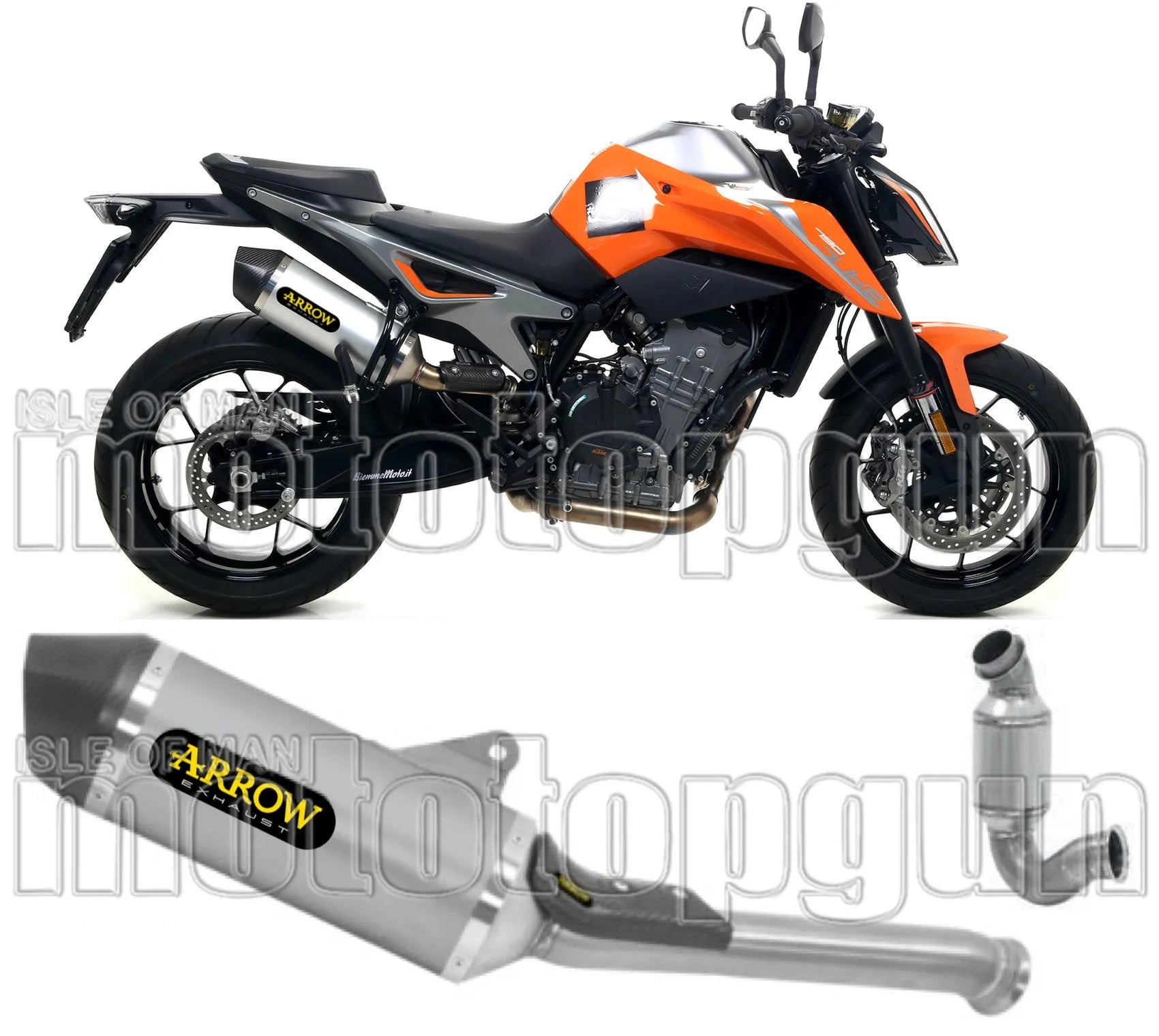 Non-Catalytic Exhaust Tip With Sound Certification Race-Tech Titanium Carbon - Arrow Special Parts Compatible With Ktm 890 Duke R (2020-2023)