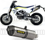 Non-Catalytic Exhaust Tip With Sound Certification Race-Tech Aluminium Carbon - Arrow Special Parts Compatible With Husqvarna 701 Supermoto (2017-2020)