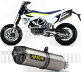 Non-Catalytic Exhaust Tip With Sound Certification Race-Tech Aluminium Carbon - Arrow Special Parts Compatible With Husqvarna 701 Enduro (2017-2020)