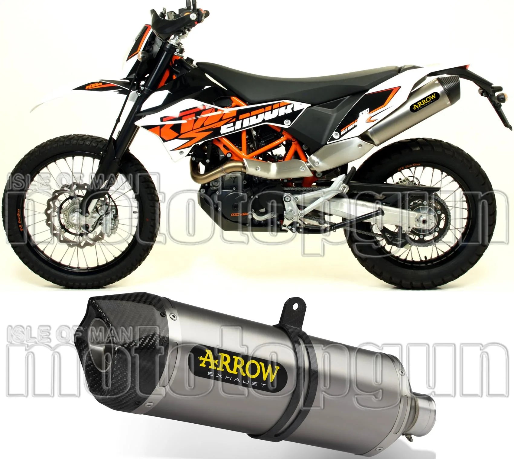 Non-Catalytic Exhaust Tip With Sound Certification Race-Tech Aluminium Carbon - Arrow Special Parts Compatible With Ktm 690 Enduro R (2019-2024)