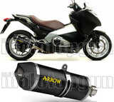 Non-Catalytic Exhaust Tip With Sound Certification Race-Tech Black Aluminium Carbon - Arrow Special Parts Compatible With Honda Nc 700 S (2012-2014)