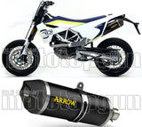 Non-Catalytic Exhaust Tip With Sound Certification Race-Tech Black Aluminium Carbon - Arrow Special Parts Compatible With Husqvarna 701 Enduro (2017-2020)