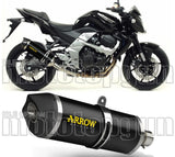 Exhaust Tip With Noise Certification Race-Tech Black Aluminium Carbon - Arrow Special Parts Compatible With Kawasaki Z 750 (2007-2014)