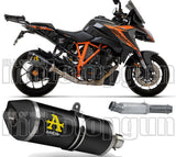 Non-Catalytic Exhaust Tip With Sound Certification Race-Tech Black Aluminium Carbon - Arrow Special Parts Compatible With Ktm 1290 Superduke Gt (2017-2024)