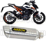 Non-Catalytic Exhaust Tip With Sound Certification Thunder Aluminium Stainless Steel - Arrow Special Parts Compatible With Ktm 390 Duke (2017-2020)