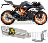 Non-Catalytic Exhaust Tip With Sound Certification Thunder Aluminium Stainless Steel - Arrow Special Parts Compatible With Ktm Rc 390 (2015-2016)