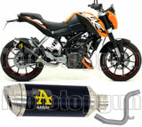 Non-Catalytic Exhaust Tip With Sound Certification Thunder Black Aluminium Stainless Steel - Arrow Special Parts Compatible With Ktm 200 Duke (2011-2014)