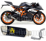 Non-Catalytic Exhaust Tip With Sound Certification Thunder Black Aluminium Stainless Steel - Arrow Special Parts Compatible With Ktm Rc 125 (2015-2016)