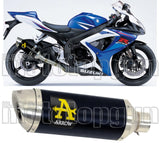 Exhaust Tip With Noise Certification Thunder Black Aluminium Stainless Steel - Arrow Special Parts Compatible With Suzuki Gsx-R 600 Ie (2006-2007)