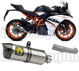 Non-Catalytic Exhaust Tip With Sound Certification Thunder Titanium Carbon - Arrow Special Parts Compatible With Ktm Rc 125 (2017-2020)