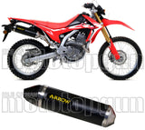 Non-Catalytic Exhaust Tip With Sound Certification Thunder Black Aluminium Carbon - Arrow Special Parts Compatible With Honda Crf 300 L (2021-2024)