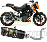 Non-Catalytic Exhaust Tip With Sound Certification Thunder Black Aluminium Carbon - Arrow Special Parts Compatible With Ktm 200 Duke (2011-2014)