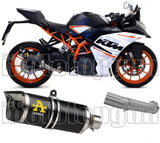 Non-Catalytic Exhaust Tip With Sound Certification Thunder Black Aluminium Carbon - Arrow Special Parts Compatible With Ktm Rc 390 (2017-2020)