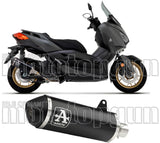 Catalytic Exhaust Tip With Sound Certification Urban Black Aluminium Stainless Steel Black - Arrow Special Parts Compatible With Yamaha X-Max 300 (2017-2020)
