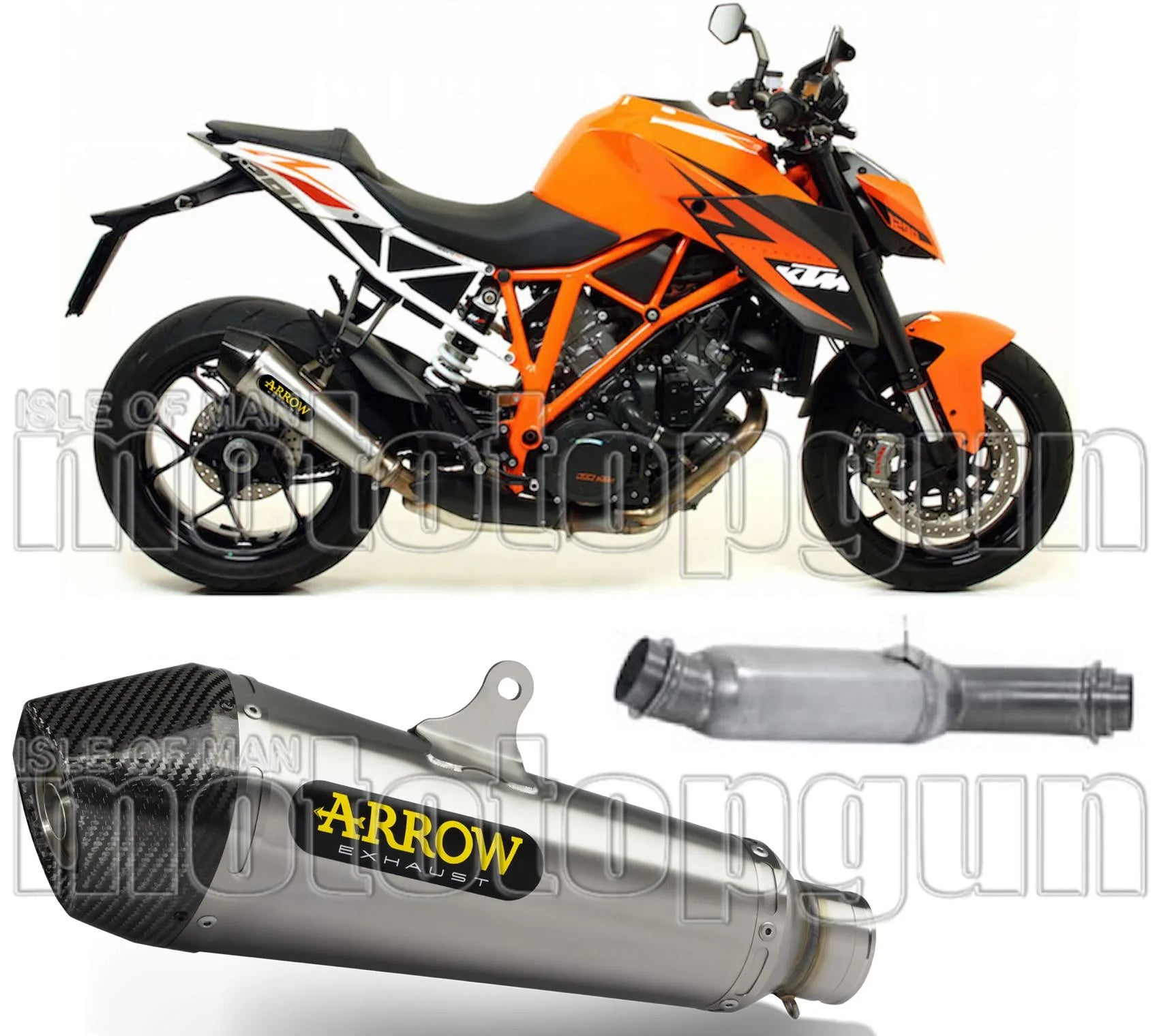 Non-Catalytic Exhaust Tip With Sound Certification X-Kone Nichrom Carbon - Arrow Special Parts Compatible With Ktm 1290 Superduke Gt (2017-2024)