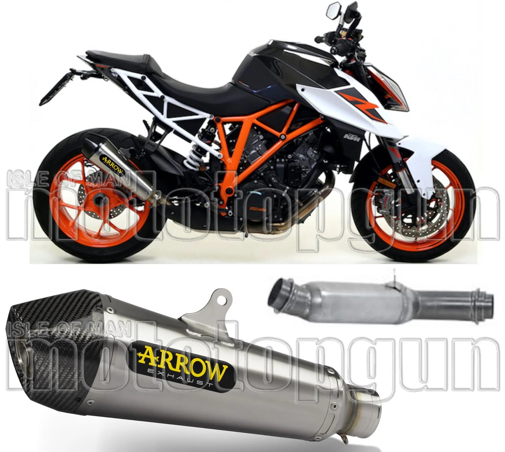 Non-Catalytic Exhaust Tip With Sound Certification X-Kone Nichrom Carbon - Arrow Special Parts Compatible With Ktm Duke 1290 (2017-2019)
