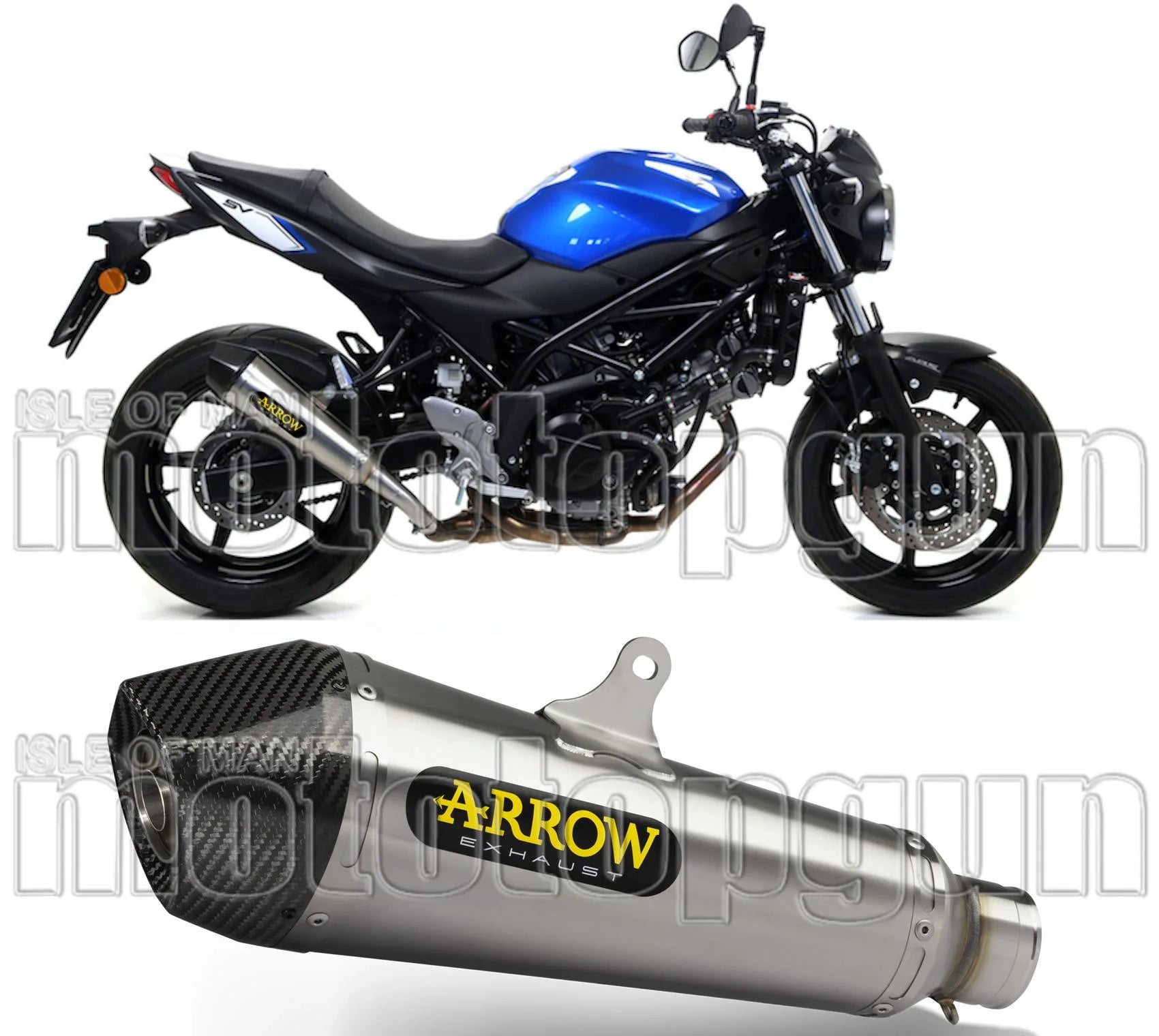 Exhaust Tip With Noise Certification X-Kone Nichrom Carbon - Arrow Special Parts Compatible With Suzuki Sv 650 (2016-2024)