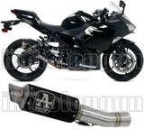Exhaust Tip With Noise Certification Gp2 Gp-2 Black Nichrom Stainless Steel - Arrow Special Parts Compatible With Kawasaki Z 400 (2019-2020)