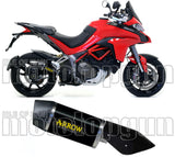 Exhaust Tip With Noise Certification Indy-Race Black Aluminium Carbon - Arrow Special Parts Compatible With Ducati Multistrada 1260 S (2018-2020)