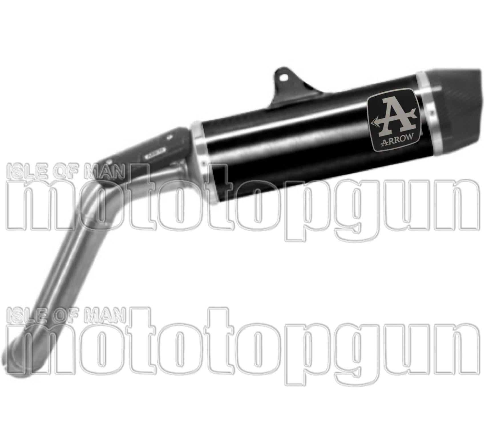 Exhaust Tip With Noise Certification Indy-Race Black Aluminium Carbon - Arrow Special Parts Compatible With Moto Guzzi V85 Tt (2019-2020)