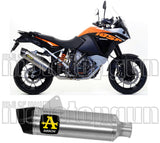Exhaust Tip With Noise Certification Maxi Race-Tech Titanium Carbon - Arrow Special Parts Compatible With Ktm 1290 Super Adventure (2017-2020)