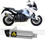 Exhaust Tip With Noise Certification Maxi Race-Tech Titanium Carbon - Arrow Special Parts Compatible With Ktm 1290 Super Adventure (2015-2016)