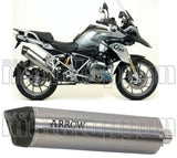 Exhaust Tip With Noise Certification Maxi Race-Tech Aluminium Carbon - Arrow Special Parts Compatible With Bmw R 1200 Gs Adventure (2013-2018)