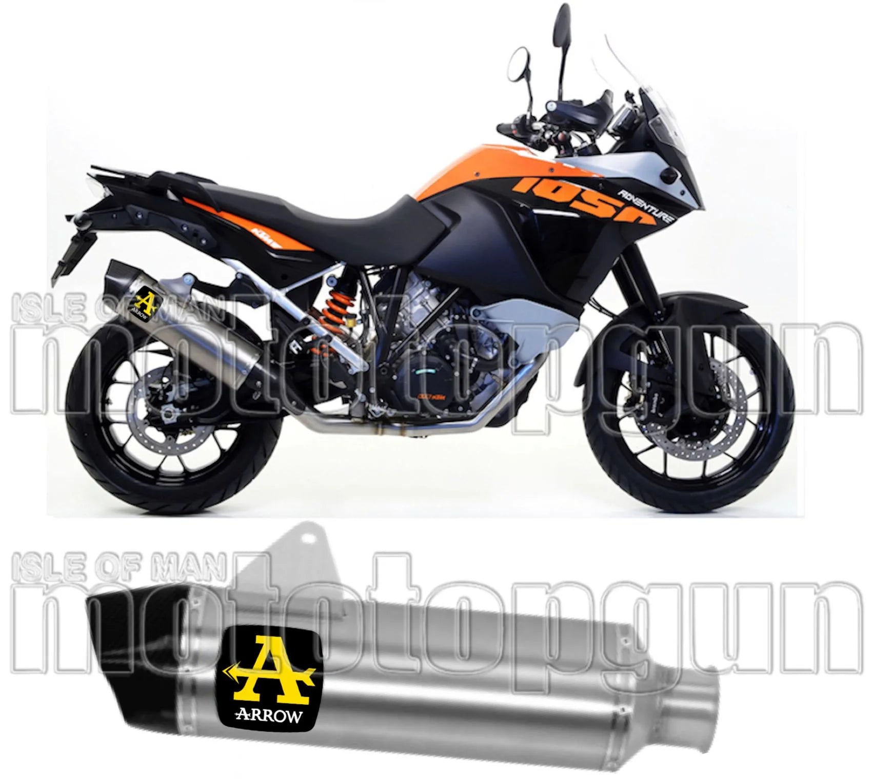 Exhaust Tip With Noise Certification Maxi Race-Tech Aluminium Carbon - Arrow Special Parts Compatible With Ktm 1050 Adventure (2015-2016)