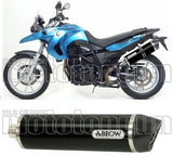 Exhaust Tip With Noise Certification Maxi Race-Tech Black Aluminium Carbon - Arrow Special Parts Compatible With Bmw F 800 Gs Adventure (2017-2018)
