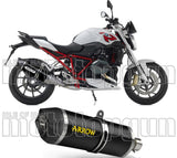 Exhaust Tip With Noise Certification Maxi Race-Tech Black Aluminium Carbon - Arrow Special Parts Compatible With Bmw R 1200 (2015-2016)