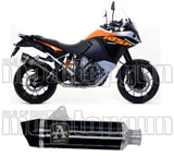 Exhaust Tip With Noise Certification Maxi Race-Tech Black Aluminium Carbon - Arrow Special Parts Compatible With Ktm 1050 Adventure (2015-2016)