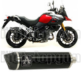 Exhaust Tip With Noise Certification Maxi Race-Tech Black Aluminium Carbon - Arrow Special Parts Compatible With Suzuki V-Strom 1000 (2017-2020)