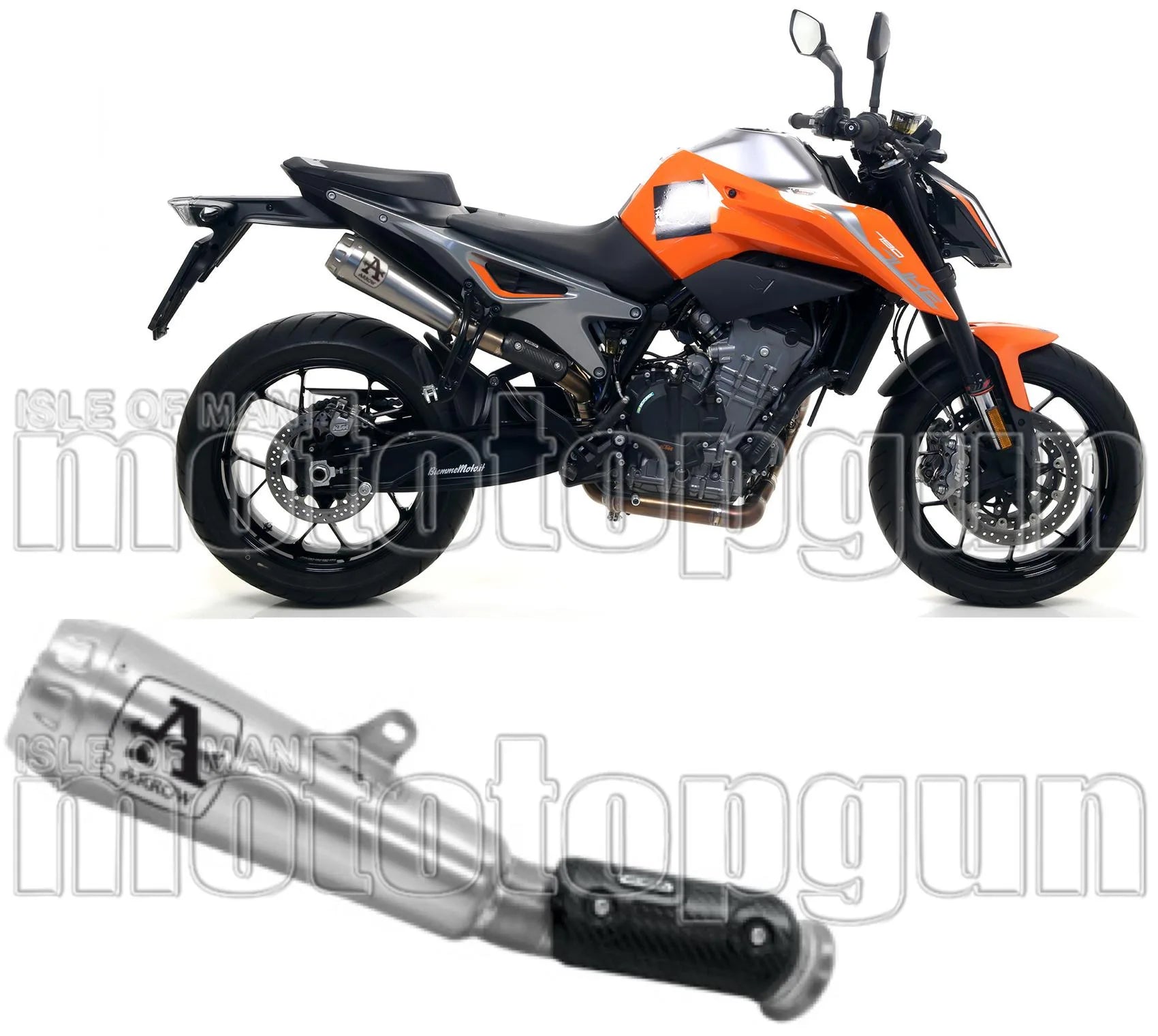 Exhaust Tip With Noise Certification Pro-Race Nichrom Stainless Steel - Arrow Special Parts Compatible With Ktm 790 Duke (2018-2020)