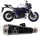 Exhaust Tip With Noise Certification Pro-Race Black Nichrom Stainless Steel - Arrow Special Parts Compatible With Yamaha Mt-03 (2016-2017)