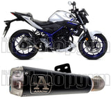 Exhaust Tip With Noise Certification Pro-Race Black Nichrom Stainless Steel - Arrow Special Parts Compatible With Yamaha Mt-03 (2016-2017)