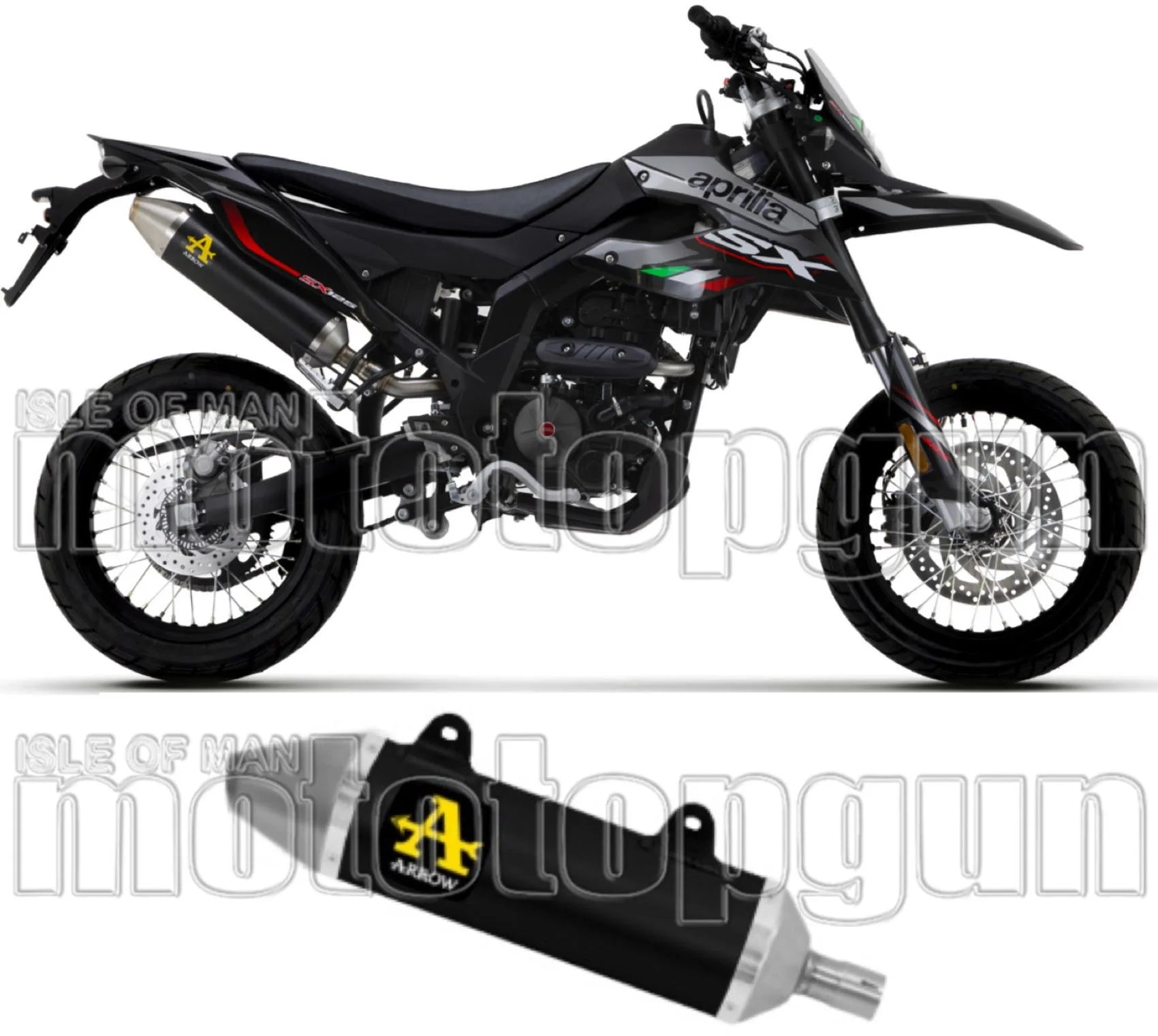 Exhaust Tip With Noise Certification Thunder Black Aluminium Stainless Steel - Arrow Special Parts Compatible With Um Dsr Ex 125 (2018-2020)
