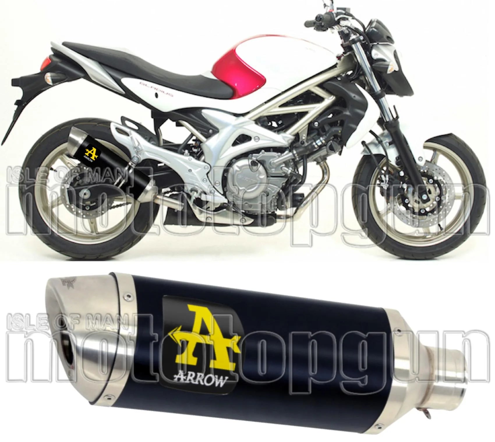 Exhaust Tip With Noise Certification Thunder Black Aluminium Stainless Steel - Arrow Special Parts Compatible With Suzuki Svf 650 Gladius (2009-2015)