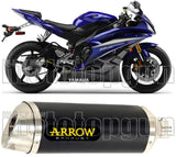 Exhaust Tip With Noise Certification Thunder Black Aluminium Stainless Steel - Arrow Special Parts Compatible With Yamaha Yzf 600 R6 (2012-2016)
