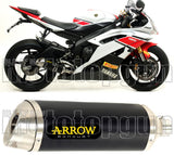 Exhaust Tip With Noise Certification Thunder Black Aluminium Stainless Steel - Arrow Special Parts Compatible With Yamaha Yzf 600 R6 (2012-2016)