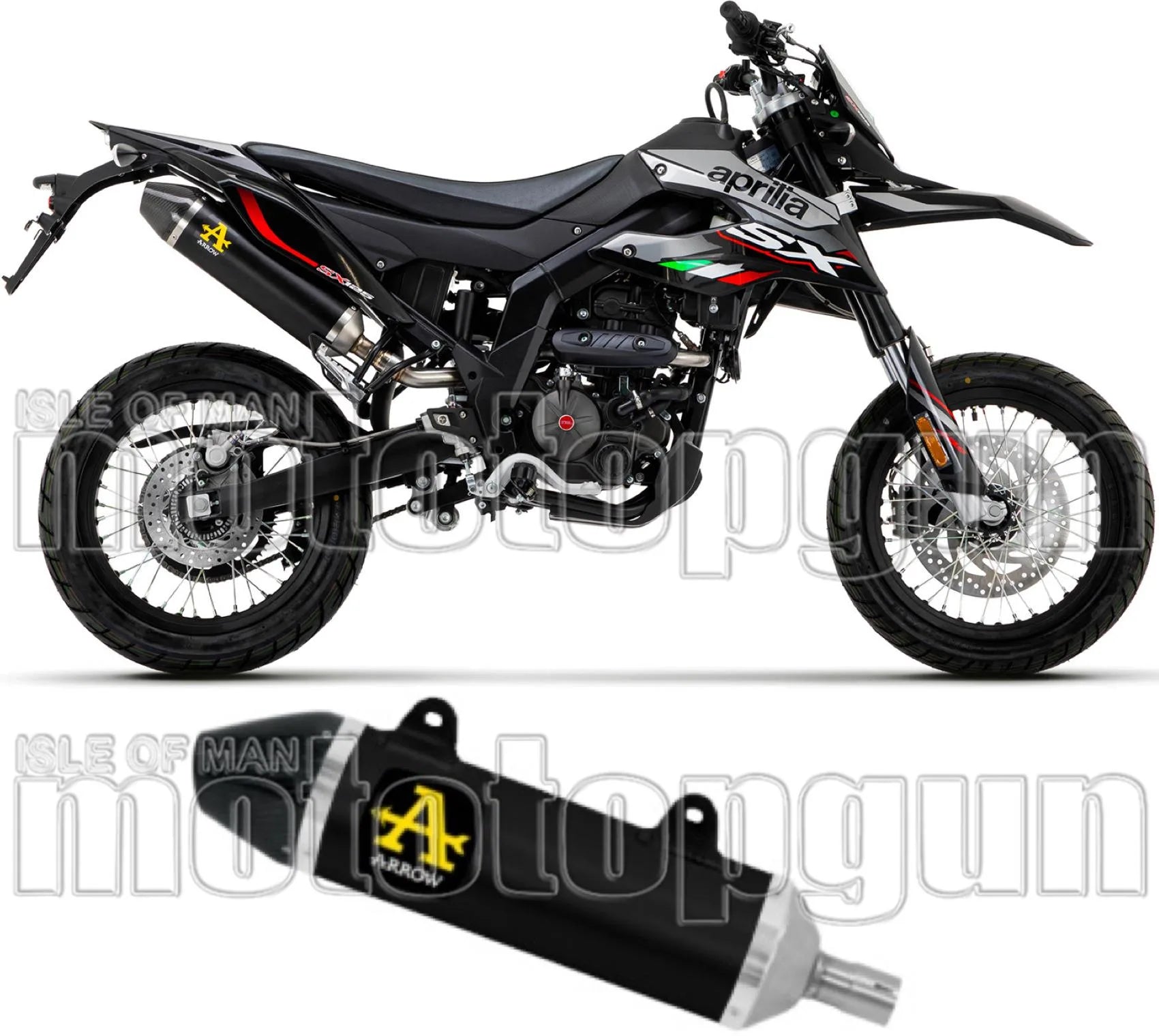 Exhaust Tip With Noise Certification Thunder Black Aluminium Carbon - Arrow Special Parts Compatible With Um Dsr Ex 125 (2018-2020)
