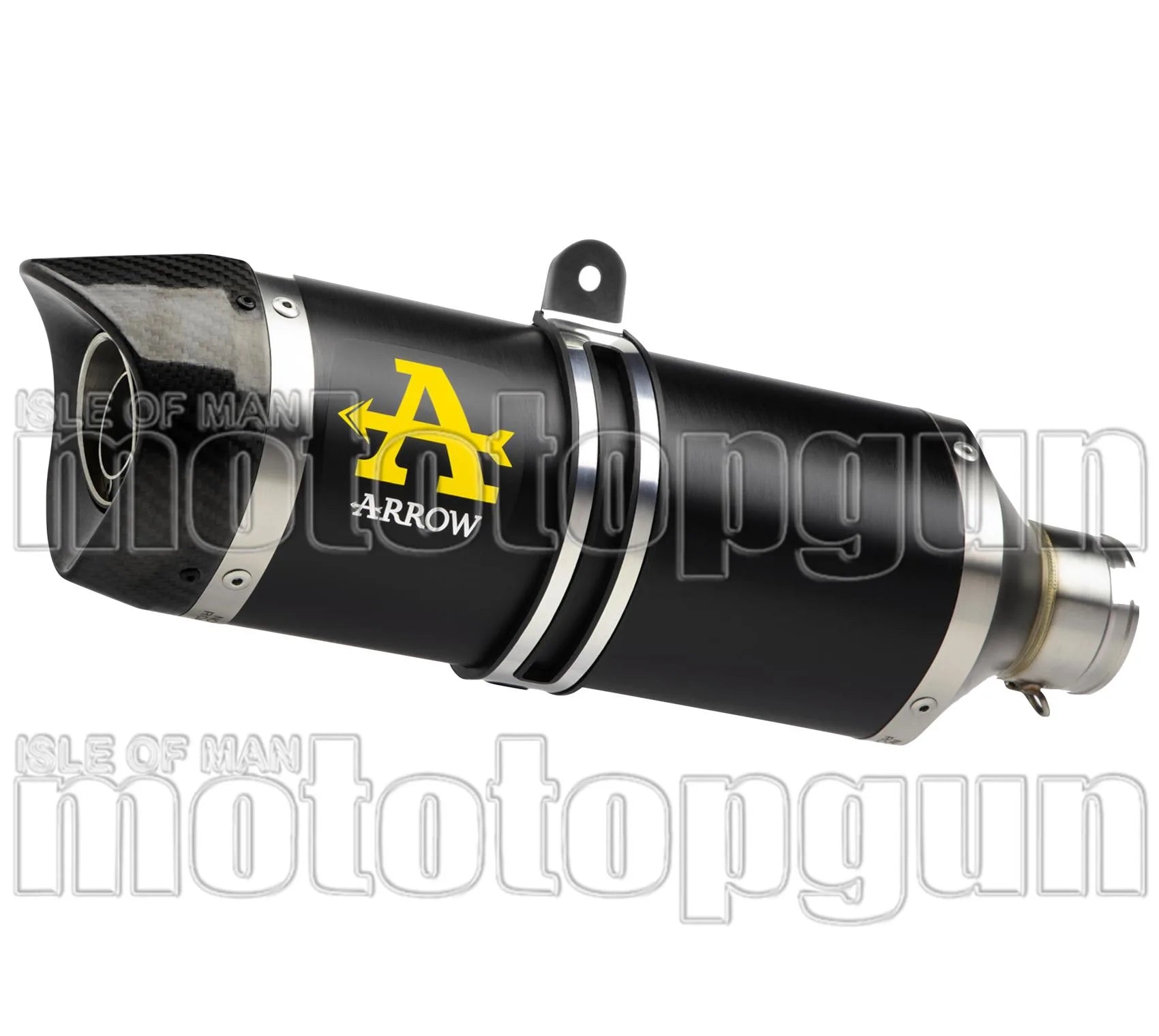 Exhaust Tip With Noise Certification Thunder Black Aluminium Carbon - Arrow Special Parts Compatible With Kawasaki Z 900 (2020-2024)