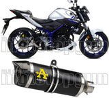 Exhaust Tip With Noise Certification Thunder Black Aluminium Carbon - Arrow Special Parts Compatible With Yamaha Yzf-R3 (2018)