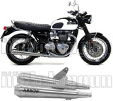 Dual Exhaust System With Sound Certification Pro-Racing Nichrom Stainless Steel - Arrow Special Parts Compatible With Triumph Bonneville T120 (2016-2019)