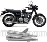 Dual Exhaust System With Sound Certification Pro-Racing Nichrom Stainless Steel - Arrow Special Parts Compatible With Triumph Bonneville T120 (2016-2019)