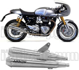 Dual Exhaust System With Sound Certification Pro-Racing Nichrom Stainless Steel - Arrow Special Parts Compatible With Triumph Thruxton 1200 Rs (2020-2023)