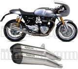 Dual Exhaust System With Sound Certification Pro-Racing Nichrom Carbon - Arrow Special Parts Compatible With Triumph Thruxton 1200 R (2017-2020)