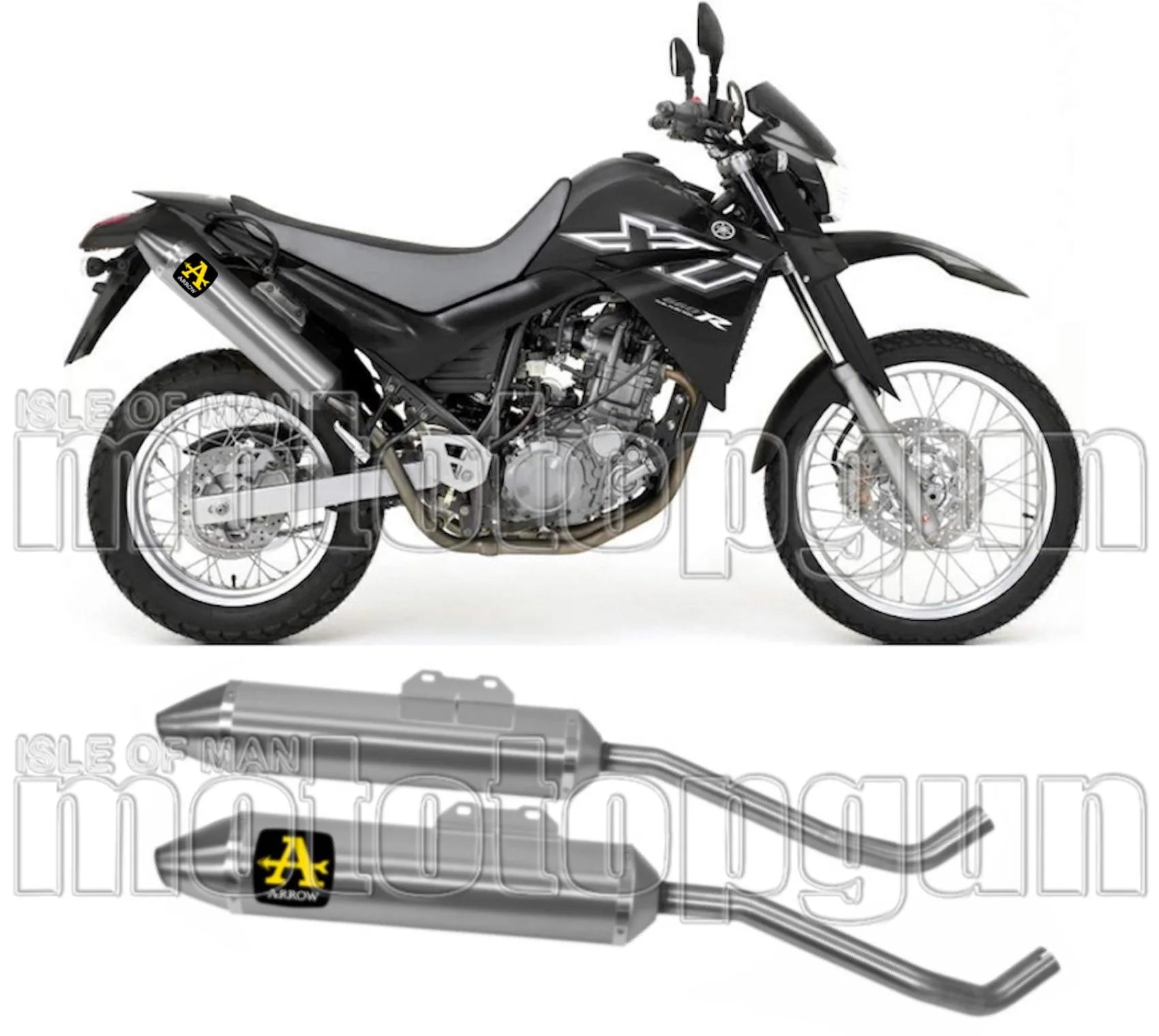 Dual Exhaust System With Sound Certification Thunder Aluminium Stainless Steel - Arrow Special Parts Compatible With Yamaha Xt 660 R (2004-2016)