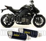 Dual Exhaust System With Sound Certification Thunder Black Aluminium Stainless Steel - Arrow Special Parts Compatible With Kawasaki Z 1000 (2017-2020)