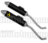 Dual Exhaust System With Sound Certification Thunder Black Aluminium Stainless Steel - Arrow Special Parts Compatible With Yamaha Xt 660 X (2004-2016)