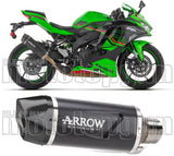 Exhaust Tip With Noise Certification Indy-Race Evo Black Aluminium Carbon - Arrow Special Parts Compatible With Kawasaki Zx 4R (2024-2026)